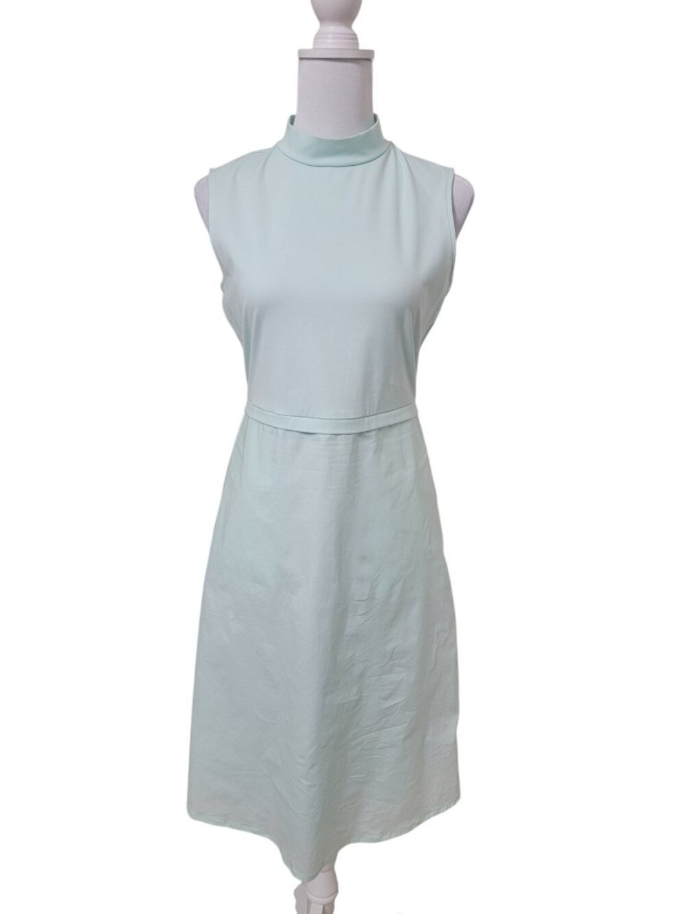 Alfani Size S Light Bright Mint Green Mock Neck Sleeveless Dress